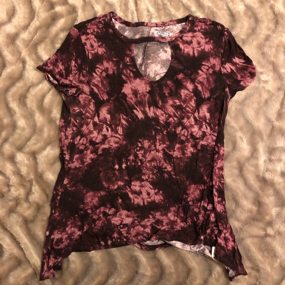 Mudd Berry Tie-Dye Short Sleeve T Shirt L